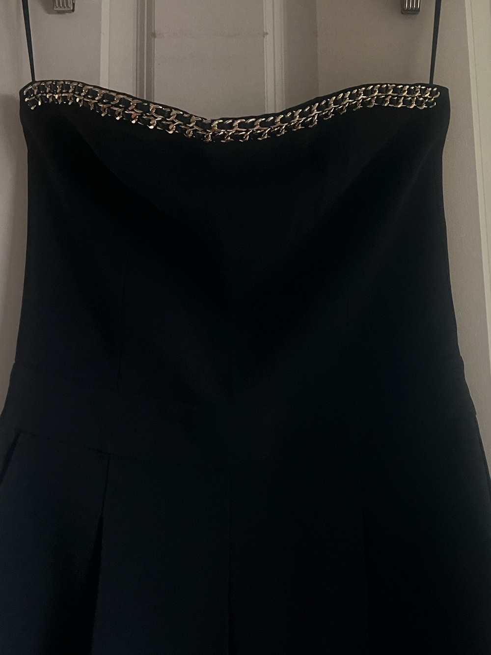 Generation Love Black Jumpsuit with Gold Chain Top Accent Strapless NWT - Picture 7 of 10